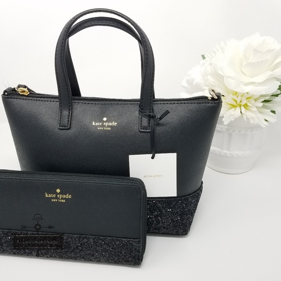 Kate spade ina greta satchel wallet black SET NWT - Picture 2 of 8
